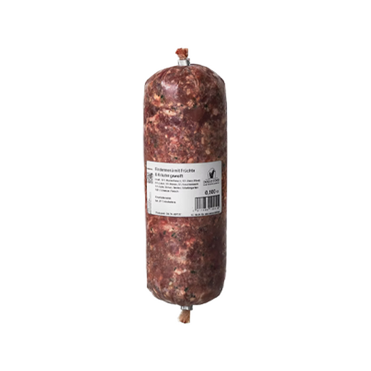 Menu pour chiens : Bœuf aux fruits et aux herbes