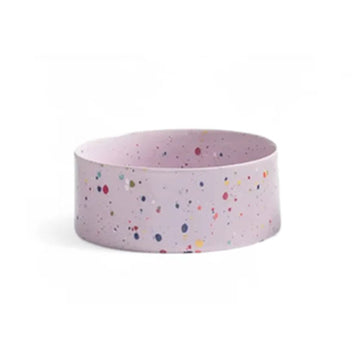 GOLDENWAY ceramic feeding bowl with wooden base