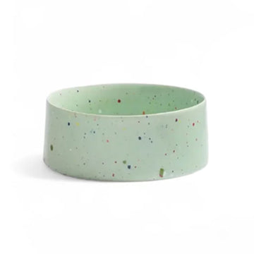 GOLDENWAY ceramic feeding bowl with wooden base