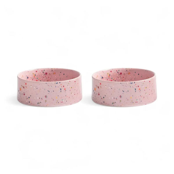 GOLDENWAY ceramic feeding bowl with wooden base