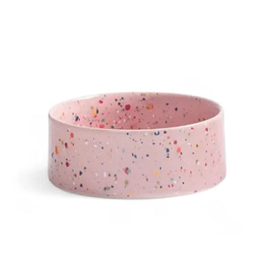 GOLDENWAY ceramic feeding bowl with wooden base