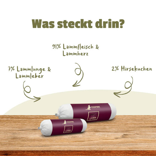ESCAPURE Nassfutter Wurst Lamm