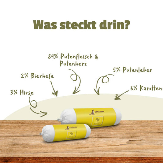 ESCAPURE Nassfutter Wurst Pute