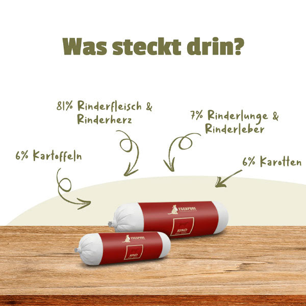 ESCAPURE wet food sausage beef