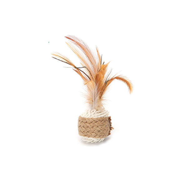 GOLDENWAY cat toy sisal ball with feathers 