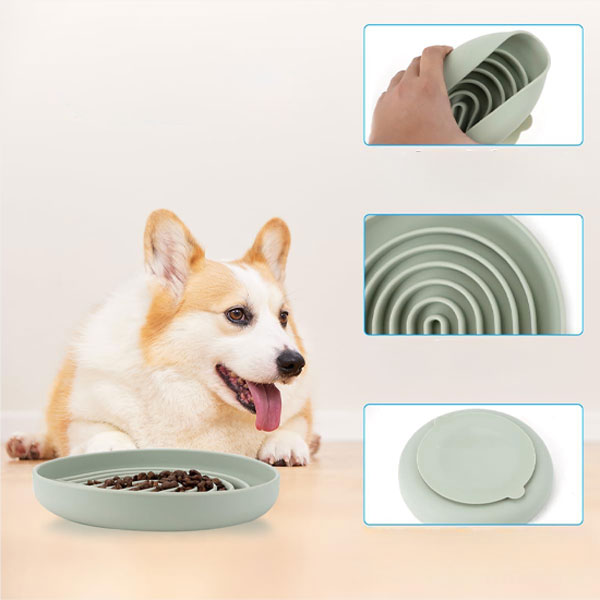 GOLDENWAY Anti-Gulping Silicone Bowl