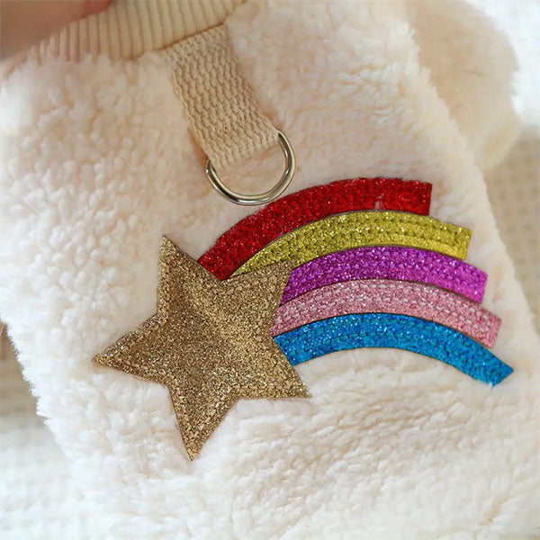 GOLDENWAY plush sweater with rainbow
