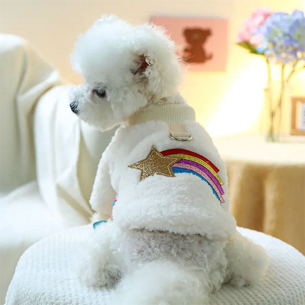 GOLDENWAY plush sweater with rainbow