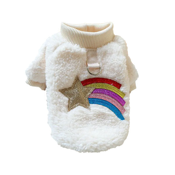 GOLDENWAY plush sweater with rainbow