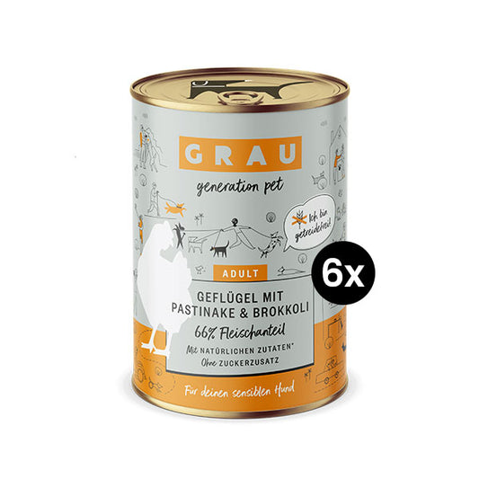 GRAU Hund Adult Menü Geflügel
