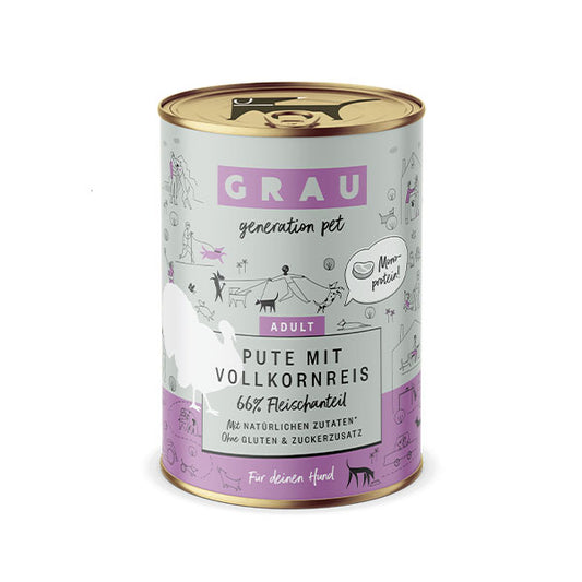 GRAU Hund Adult Menü Pute