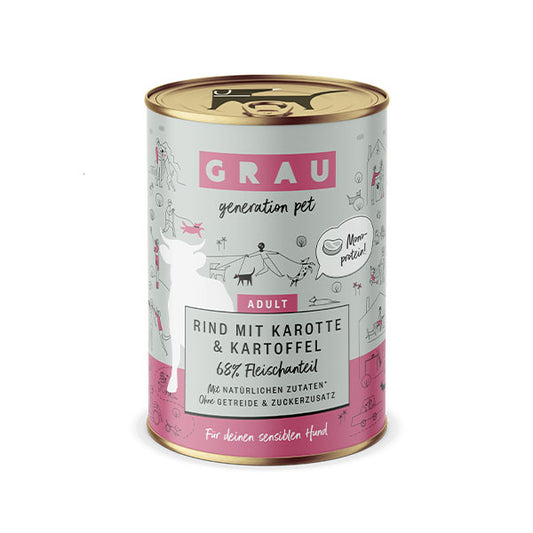 GRAU Hund Adult Menü Rind