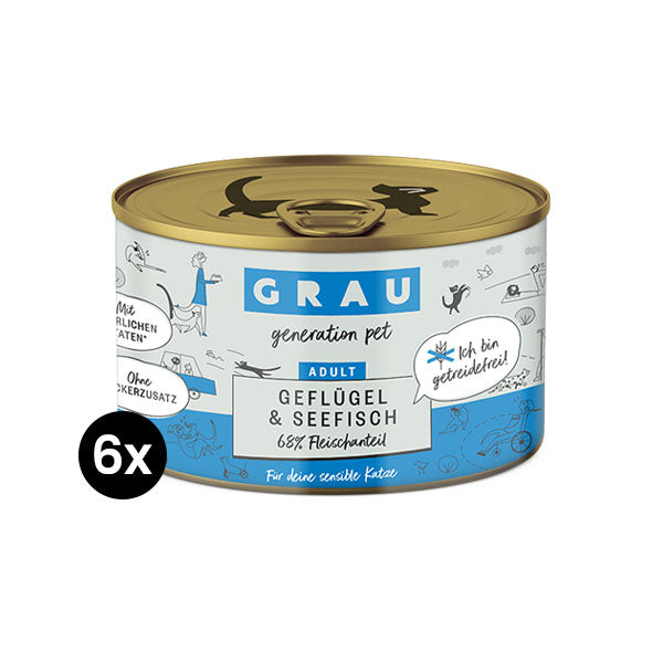 GREY Cat Adult Poultry and Sea Fish