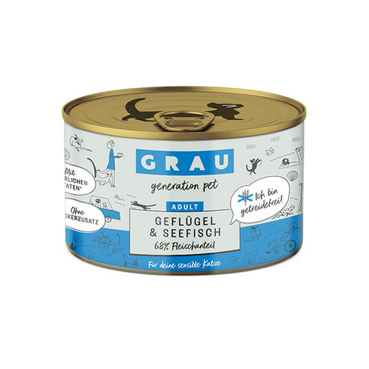 GREY Cat Adult Poultry and Sea Fish
