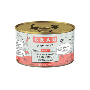 GRAU Katze Adult Huhn, Karotten und Katzenminze