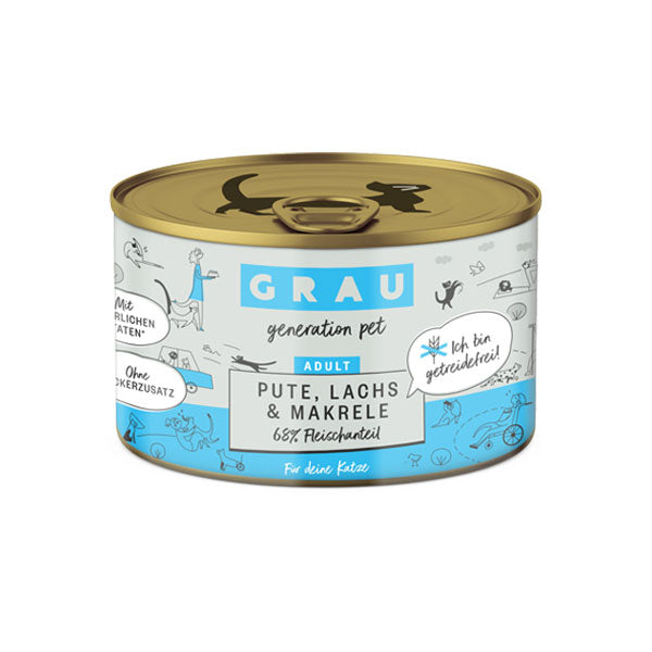 GREY Cat Adult Turkey, Salmon and Mackerel