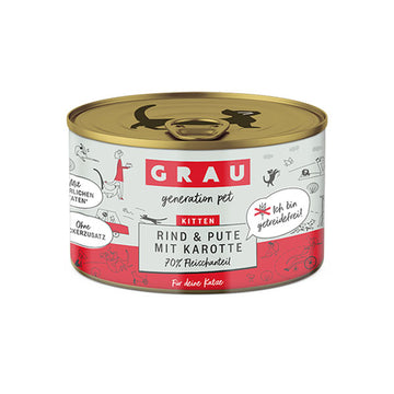 GRAU Katze Kitten Rind, Pute & Karotten